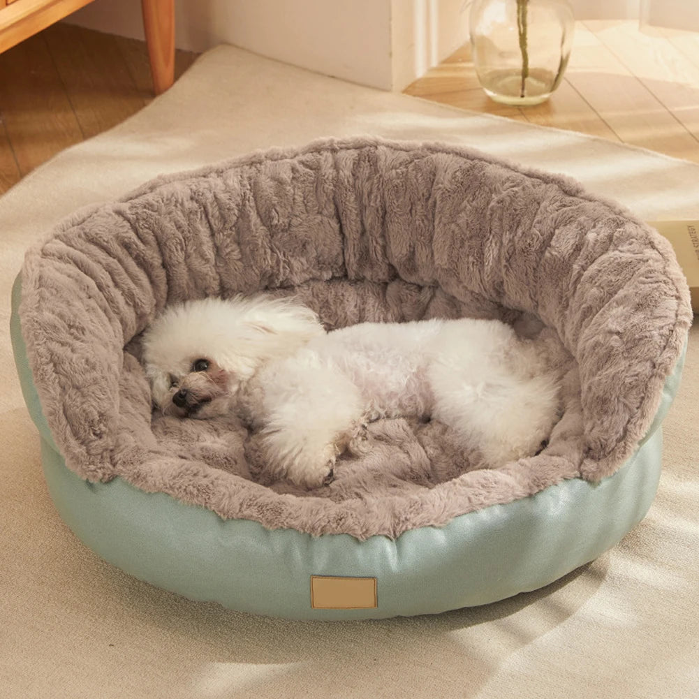 Round-Shape Plush Dog Cat Bed Sofa Small Anti Anxiety Cuddler Pet Nests For Small/Medium/Large Dog Cat