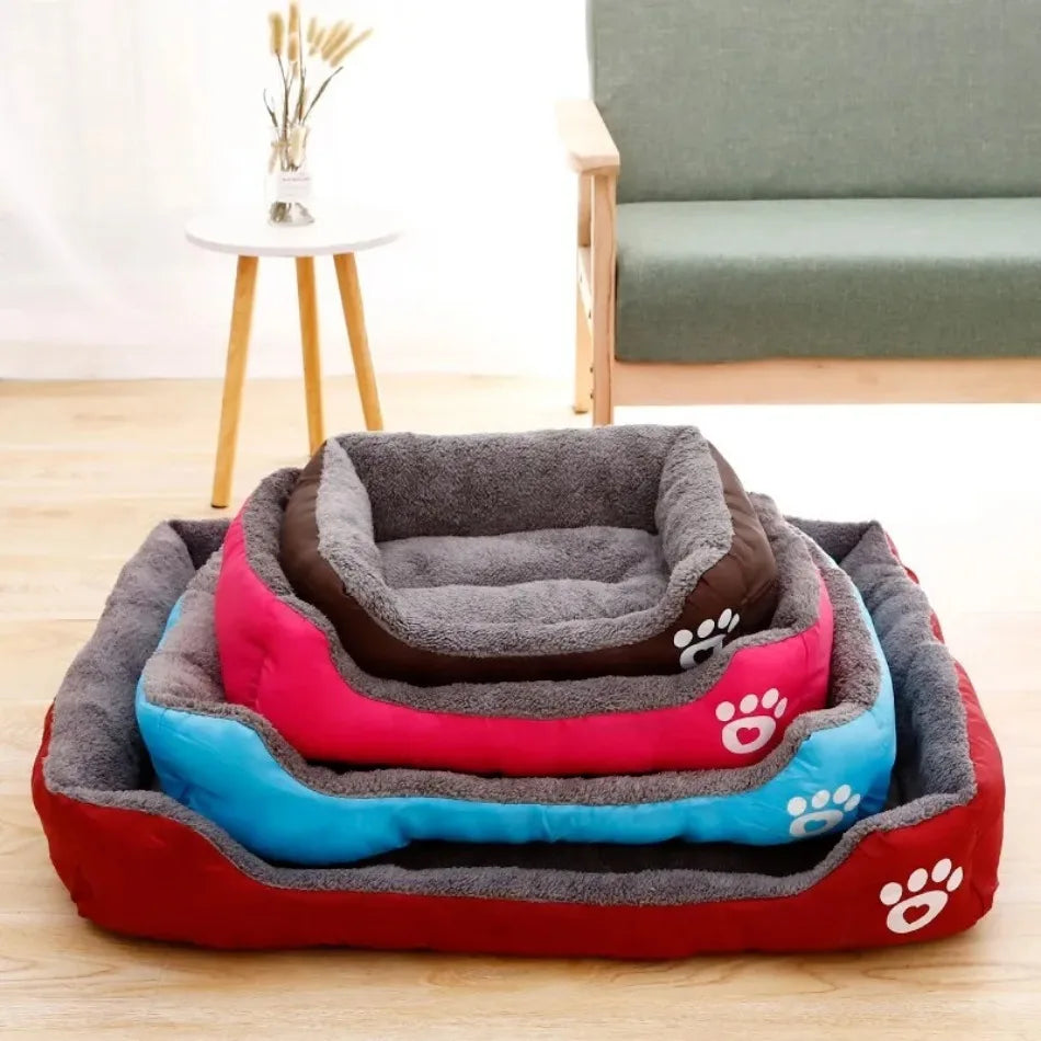 Large Pet Cat Dog Bed Square Plush Kennel Summer Washable Cat Mat Waterproof Mattress Pet Cushion Medium Large Dogs Pet Supplies