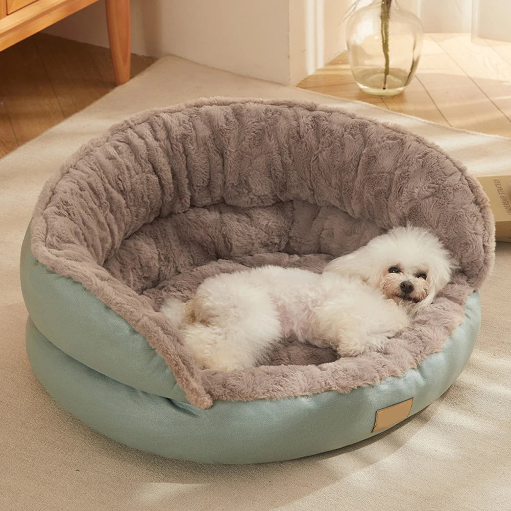 Round-Shape Plush Dog Cat Bed Sofa Small Anti Anxiety Cuddler Pet Nests For Small/Medium/Large Dog Cat