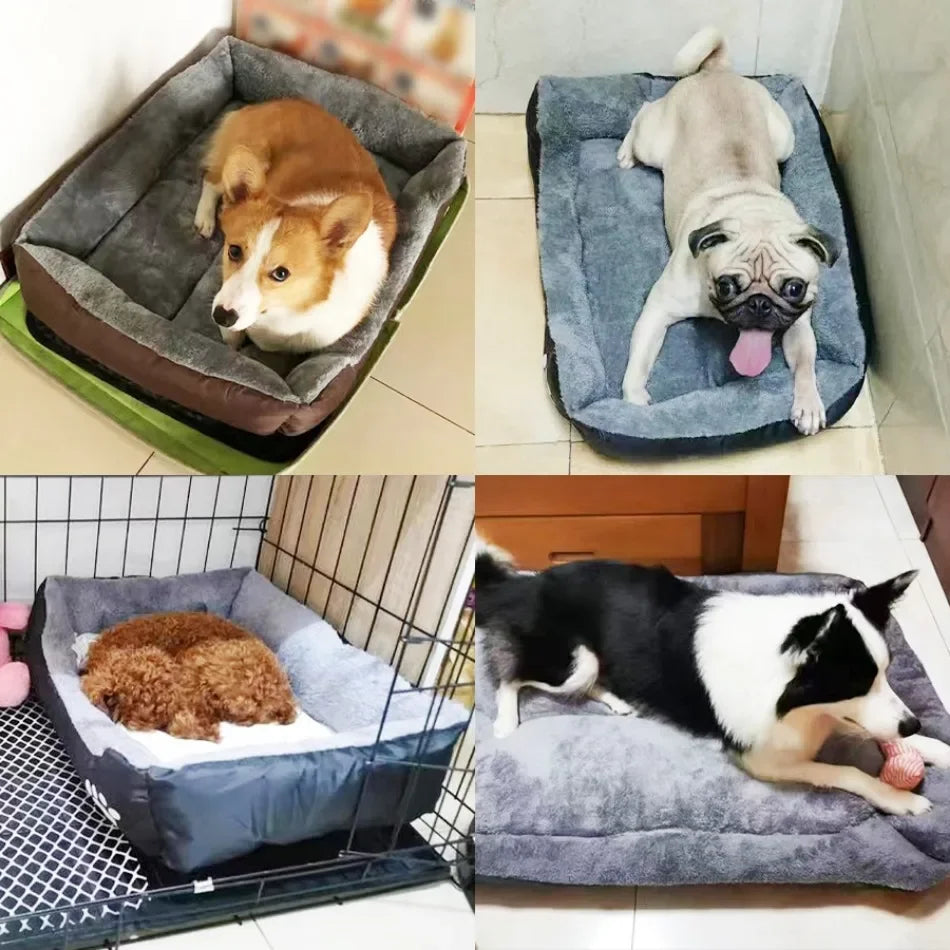 Large Square Nest Pet Large Dog Bed for Small Medium Dogs Soft Fleece Nest Big Dog Sofa Bed Winter Warm Cat House for Pet